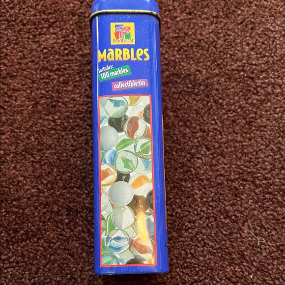 Blue Collectible Tin of Marbles - Picture 4 of 5